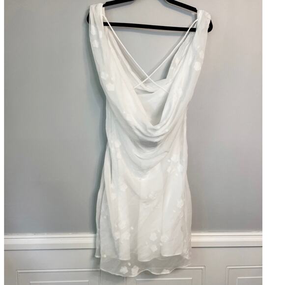 NWT, Princess Polly, Size 8, White Contessa Mini Dress, Cowl Back, Goddess Cloud - Picture 2 of 7
